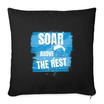 Soar Above the Rest – Paragliding Design - Sofa pillow with filling 45cm x 45cm - black - Front
