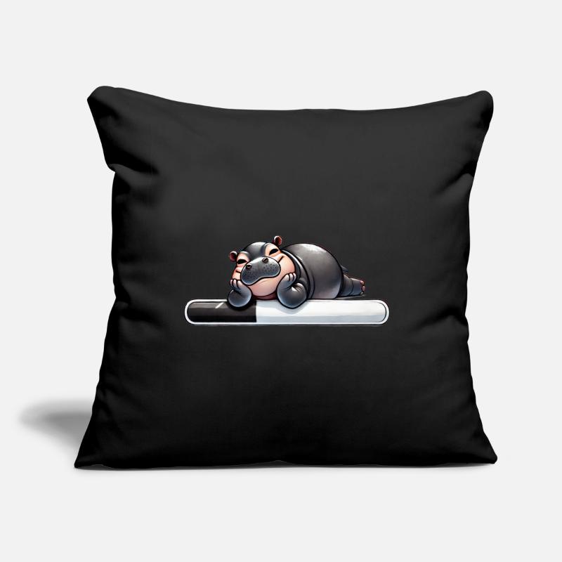 Lazy Hippo Loading Bar Humor Sofa pillow with filling 45cm x 45cm