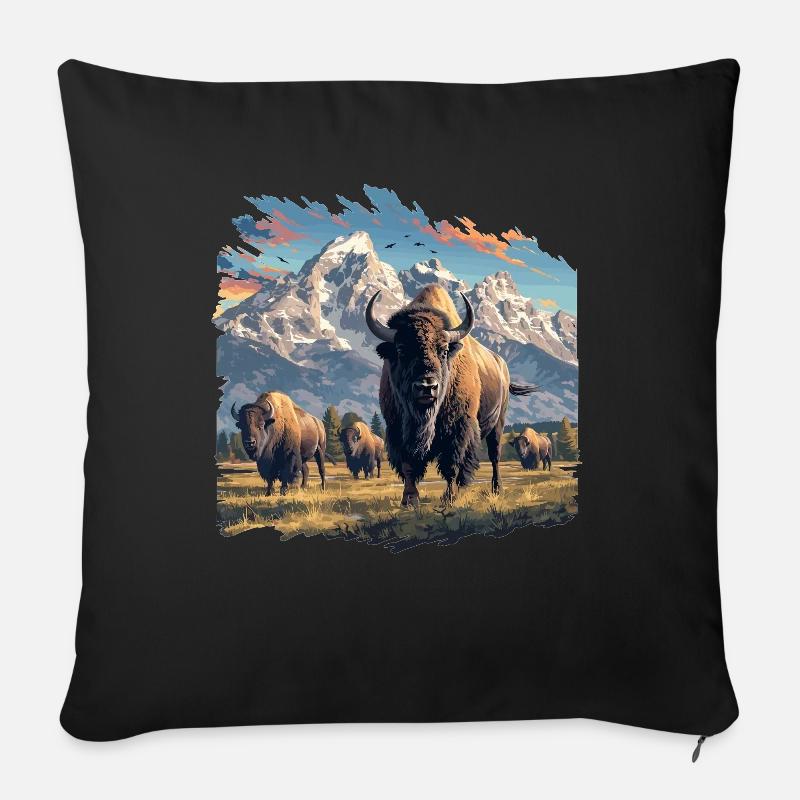 Bisons Bison - Sofakissen mit Füllung 45 x 45 cm - Schwarz