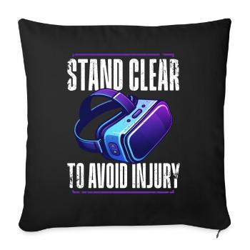 Virtual Reality Athlete Witzer VR Gamer Headset - Sofa pillow with filling 45cm x 45cm - black - Front