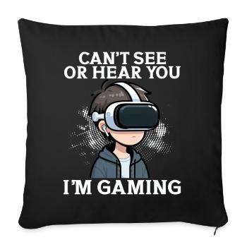 Virtual Reality Athlete Witzer VR Gamer Headset - Sofa pillow with filling 45cm x 45cm - black - Front