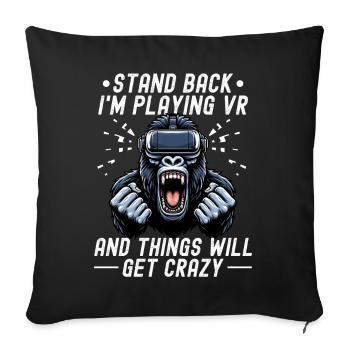 Virtual Reality Athlete Witzer VR Gamer Headset - Sofa pillow with filling 45cm x 45cm - black - Front