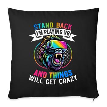 Virtual Reality Athlete Witzer VR Gamer Headset - Sofa pillow with filling 45cm x 45cm - black - Front