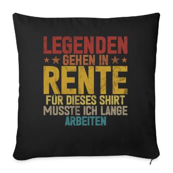 Légende de la retraite Drôle de pension Pension Retraité - Coussin et housse de 45 x 45 cm - noir - Devant