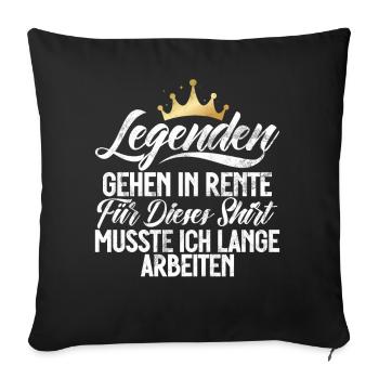 Légende de la retraite Drôle de pension Pension Retraité - Coussin et housse de 45 x 45 cm - noir - Devant