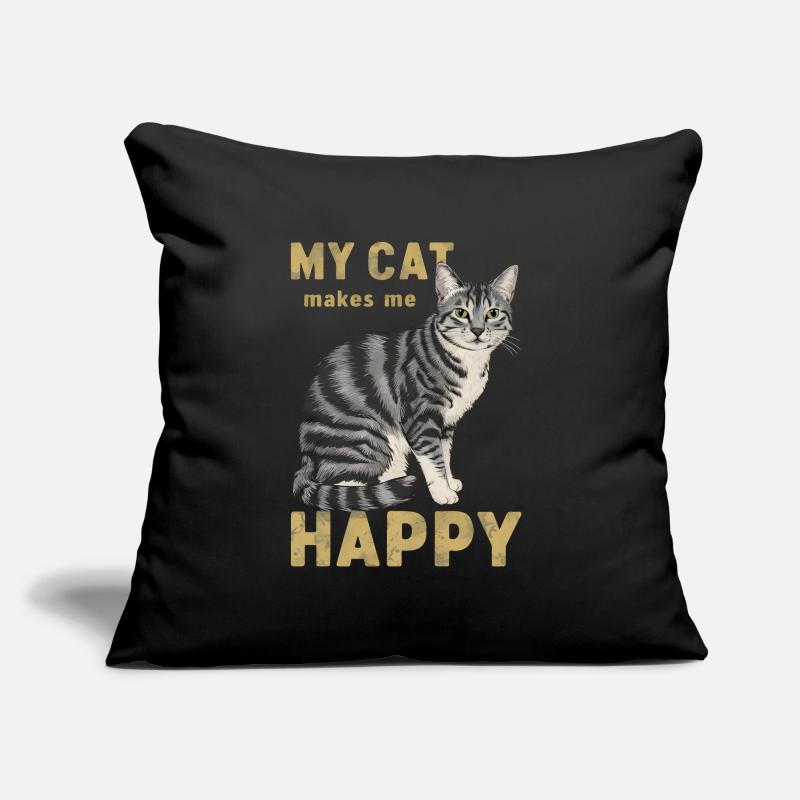 Mon chat me rend heureuse Coussin et housse de 45 x 45 cm