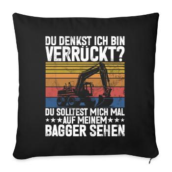 Baggerfahrer Lustige Bauarbeiter Beruf Excavator - Sofakissen mit Füllung 45 x 45 cm - Schwarz - Vorne