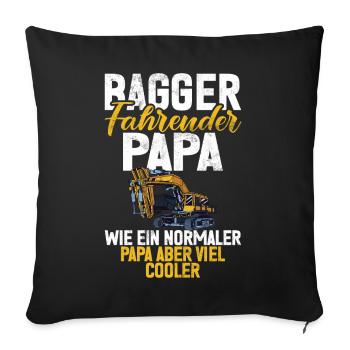 Baggerfahrer Lustige Bauarbeiter Beruf Excavator - Sofakissen mit Füllung 45 x 45 cm - Schwarz - Vorne