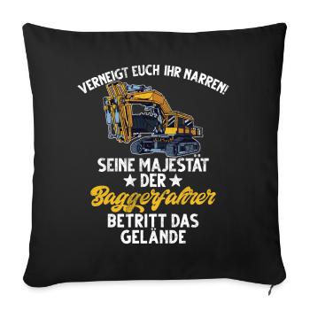 Baggerfahrer Lustige Bauarbeiter Beruf Excavator - Sofakissen mit Füllung 45 x 45 cm - Schwarz - Vorne