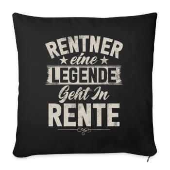 Legend Retirement Funny Motif Pensioner - Sofa pillow with filling 45cm x 45cm - black - Front