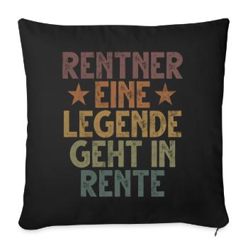 Legend Retirement Funny Motif Pensioner - Sofa pillow with filling 45cm x 45cm - black - Front