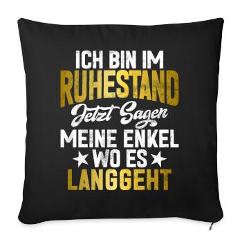 Légende de la retraite Drôle de pension Pension Retraité - Coussin et housse de 45 x 45 cm - noir - Devant