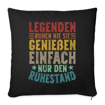 Légende de la retraite Drôle de pension Pension Retraité - Coussin et housse de 45 x 45 cm - noir - Devant