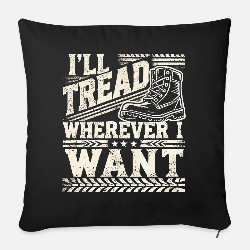 Conception audacieuse de la bande de roulement de la botte de randonnée pour l’aventurier - Coussin et housse de 45 x 45 cm - noir