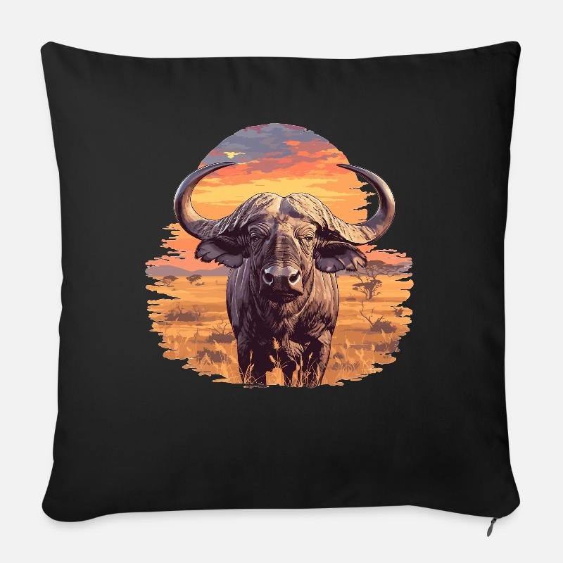 Buffalos Buffalo Büffel - Sofakissen mit Füllung 45 x 45 cm - Schwarz