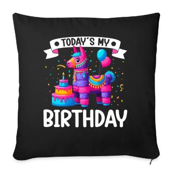Llama Pinata Cute Alpaca - Animal Birthday Fiesta - Sofa pillow with filling 45cm x 45cm - black - Front