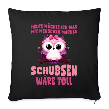 Aujourd’hui, je veux pousser les gens à hibou - Coussin et housse de 45 x 45 cm - noir - Devant