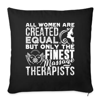 Massage Therapist Female Massage Therapist - Sofa pillow with filling 45cm x 45cm - black - Front