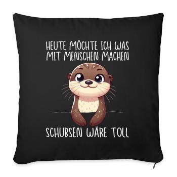 Aujourd’hui, j’ai envie de faire quelque chose avec les gens Push - Coussin et housse de 45 x 45 cm - noir - Devant