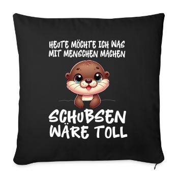 Aujourd’hui, j’ai envie de faire quelque chose avec les gens Push - Coussin et housse de 45 x 45 cm - noir - Devant