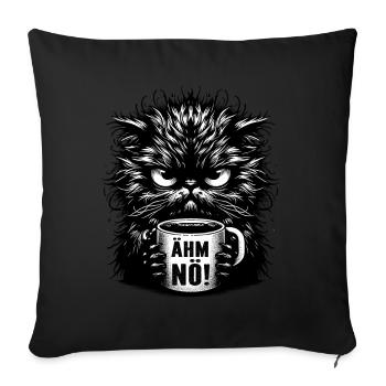 Um, Nope, Cat, Funny, Sarcastic, Tea, Coffee - Sofa pillow with filling 45cm x 45cm - black - Front