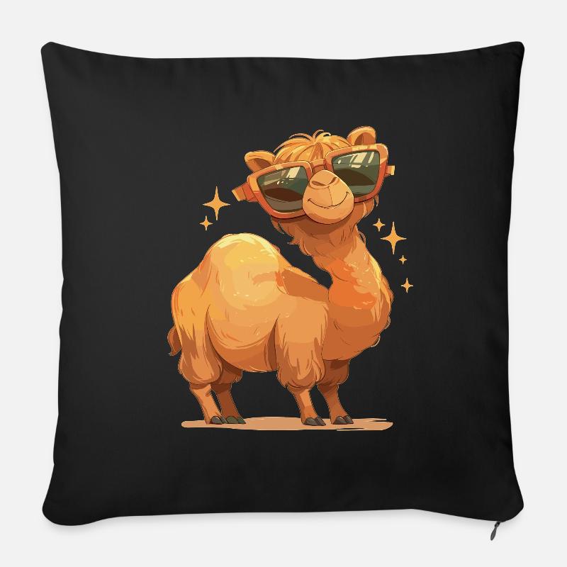 Camel Kamele Kamel - Sofakissen mit Füllung 45 x 45 cm - Schwarz
