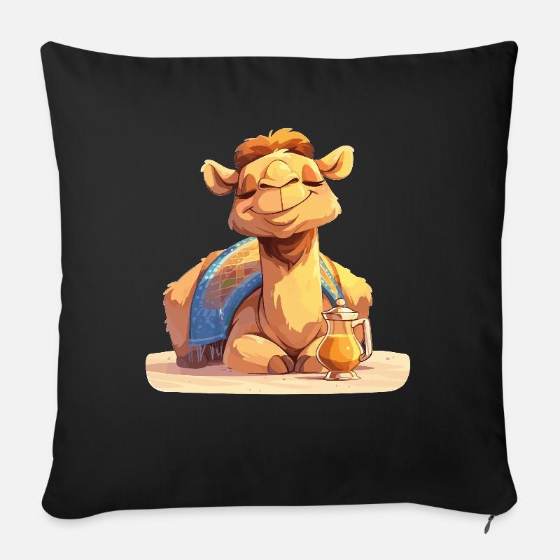 Camel Kamele Kamel - Sofakissen mit Füllung 45 x 45 cm - Schwarz
