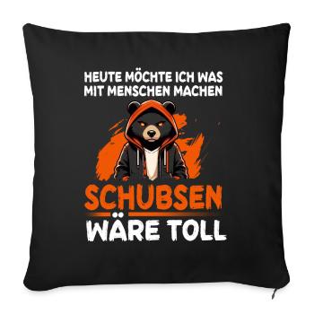Today I want to do something with people Push - Sofa pillow with filling 45cm x 45cm - black - Front