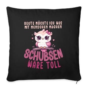 Aujourd’hui, je veux pousser les gens à l’humour - Coussin et housse de 45 x 45 cm - noir - Devant