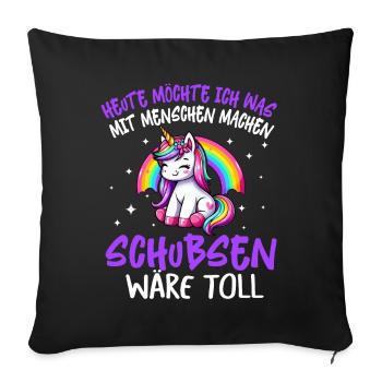 Today I want to do something with people Push - Sofa pillow with filling 45cm x 45cm - black - Front