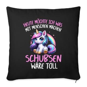 Today I want to do something with people Push - Sofa pillow with filling 45cm x 45cm - black - Front