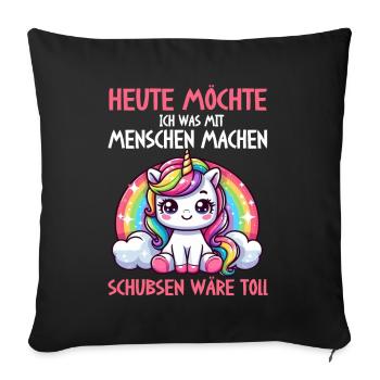 Today I want to do something with people Push - Sofa pillow with filling 45cm x 45cm - black - Front