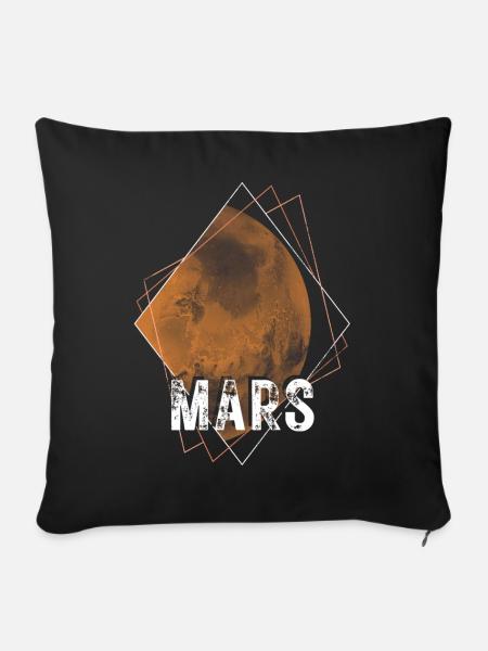 Mars Planet Sonnensystem - Sofakissen mit Füllung 45 x 45 cm - Schwarz