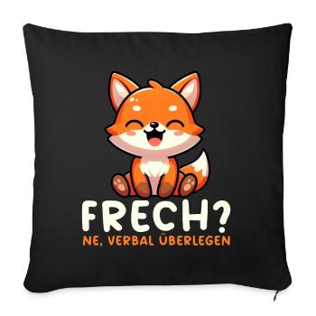 Naughty Ne Fox Sarcasm Funny Verbal Superior - Sofa pillow with filling 45cm x 45cm - black - Front