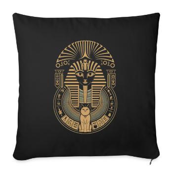 Pharaon égyptien - Coussin et housse de 45 x 45 cm - noir - Devant