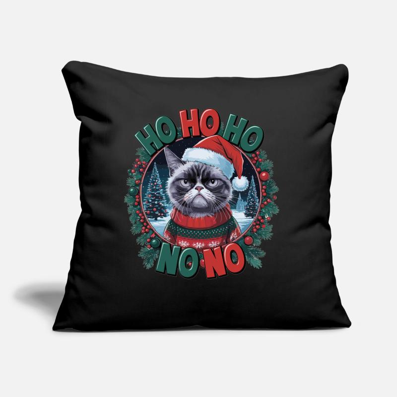 Drôle de chat en pull de Noël – Idée cadeau Coussin et housse de 45 x 45 cm