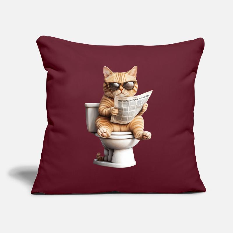 Drôle de chat chat propriétaire de chat Loo Cat Pet Coussin et housse de 45 x 45 cm