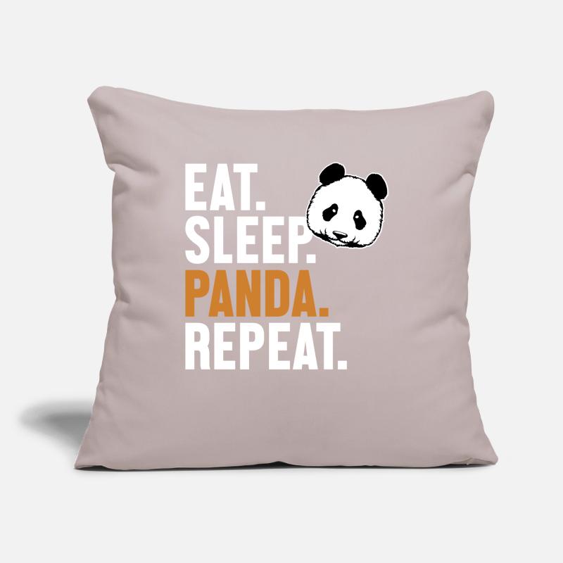 Manger Dormir Panda Répéter Panda Ours Ami Géant Coussin et housse de 45 x 45 cm