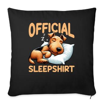 Official Airedale Terrier Sleeping House - Sofa pillow with filling 45cm x 45cm - black - Front