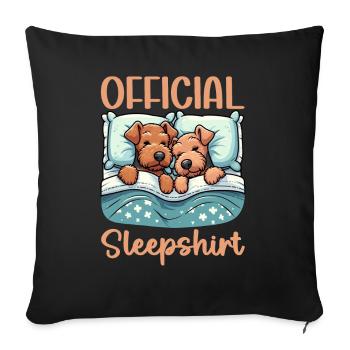 Official Airedale Terrier Sleeping House - Sofa pillow with filling 45cm x 45cm - black - Front