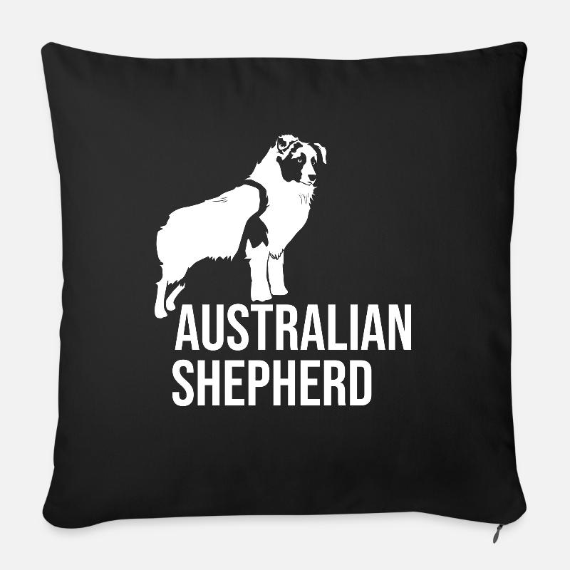 Berger australien Aussie Dog - Coussin et housse de 45 x 45 cm - noir