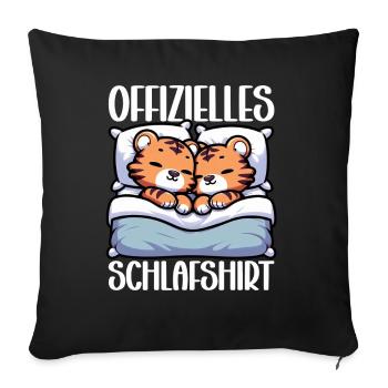 Official Tiger Tiger Lover Sleep Shirt - Sofa pillow with filling 45cm x 45cm - black - Front
