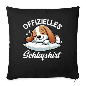 Official Sleep Shirt Beagle Pajamas Chill - Sofa pillow with filling 45cm x 45cm - black - Front