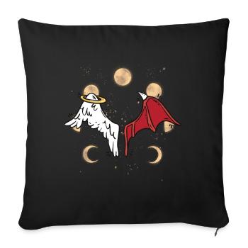 occulte spirituel phase de lune céleste satanique - Coussin et housse de 45 x 45 cm - noir - Devant