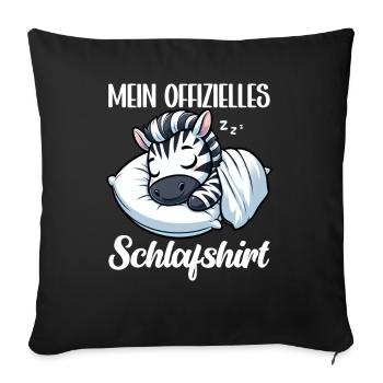 Official Sleep Shirt Zebra Pajamas Pajamas - Sofa pillow with filling 45cm x 45cm - black - Front