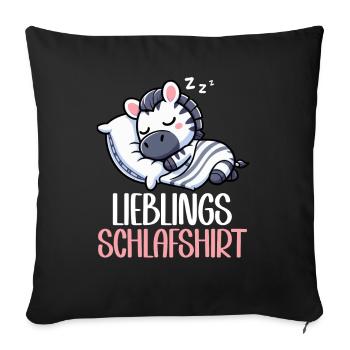 Official Sleep Shirt Zebra Pajamas Pajamas - Sofa pillow with filling 45cm x 45cm - black - Front