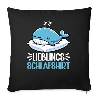 Official Sleep Shirt Whale Night Owls - Sofa pillow with filling 45cm x 45cm - black - Front