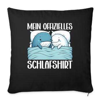 Official Sleep Shirt Whale Night Owls - Sofa pillow with filling 45cm x 45cm - black - Front