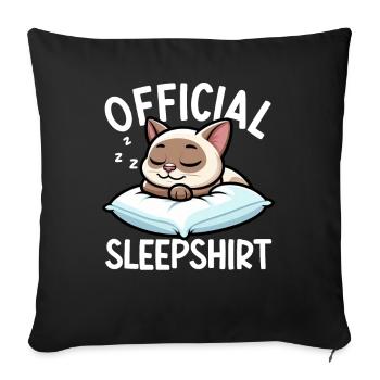 Official Sleeping Shirt Burmese Cat Pajamas - Sofa pillow with filling 45cm x 45cm - black - Front