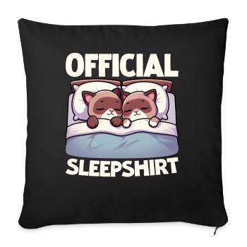 Official Sleeping Shirt Burmese Cat Pajamas - Sofa pillow with filling 45cm x 45cm - black - Front